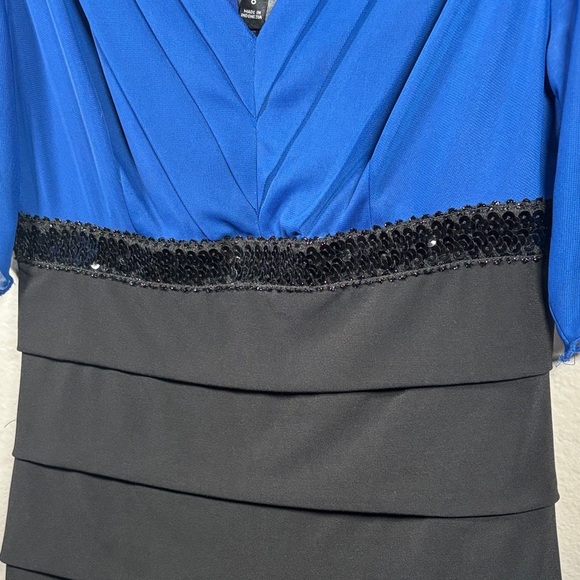 Enfocus Studio Blue and Black Layered Mini Dress - Picture 3 of 9